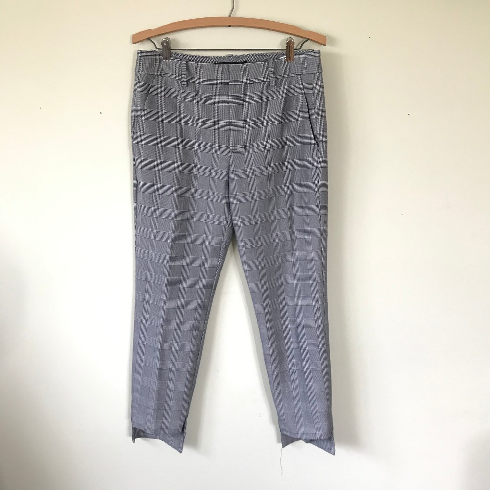 Zara Woman Houndstooth Plaid Skinny Pants